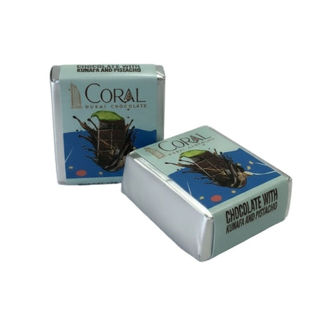 Premium Knafeh Pistachio Milk Chocolate Squares - 14g x 75 Count Round Box - TryAladdin