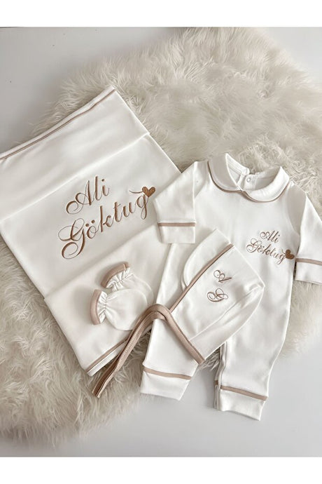 Premium Kokos Tokalar Embroidered Piped Hospital Exit Set - TryAladdin
