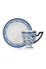 Premium LC Waikiki Home Printed Porcelain Turkish Coffee Cup Set - 2 x 90ml - TryAladdin