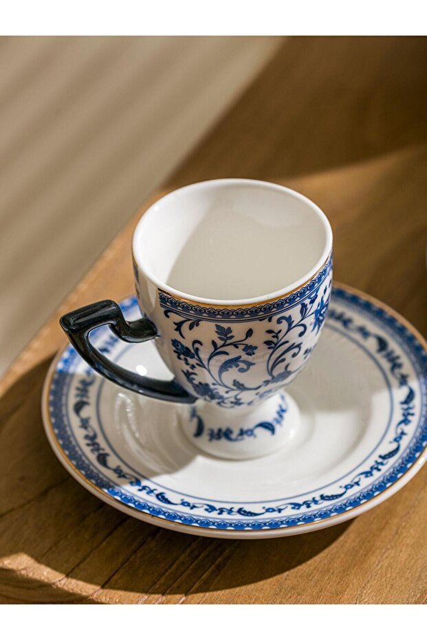 Premium LC Waikiki Home Printed Porcelain Turkish Coffee Cup Set - 2 x 90ml - TryAladdin