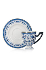Premium LC Waikiki Home Printed Porcelain Turkish Coffee Cup Set - 2 x 90ml - TryAladdin