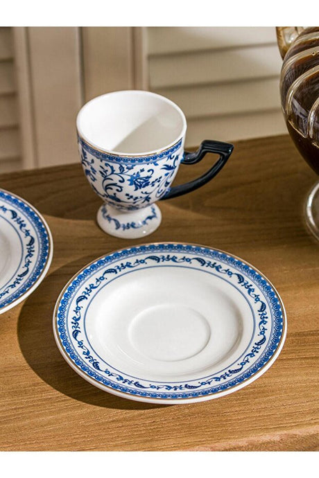 Premium LC Waikiki Home Printed Porcelain Turkish Coffee Cup Set - 2 x 90ml - TryAladdin