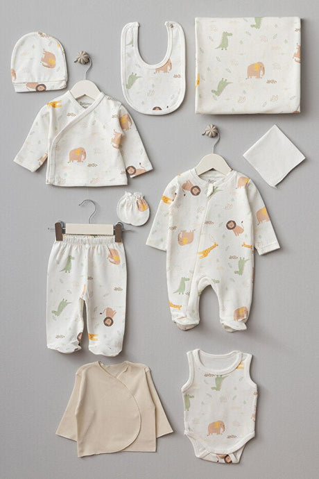 Premium Lion Pattern 10 - Piece Newborn Essentials Set - TryAladdin