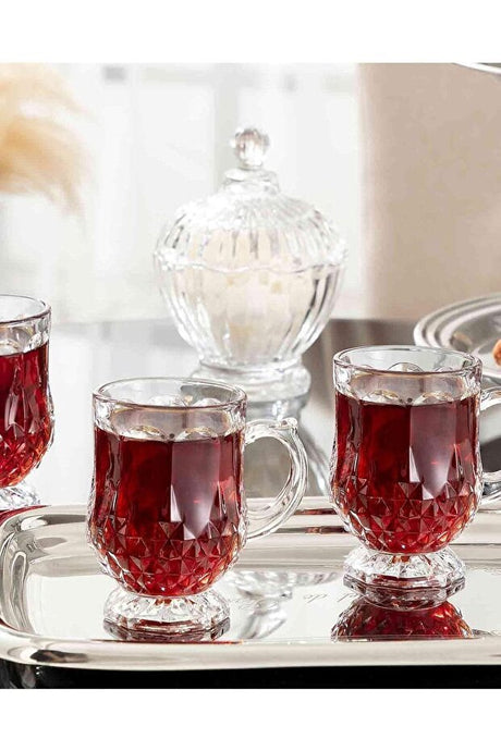 Premium Madame Coco Miquel Turkish Tea Cup Set - 4 - Piece 115ml - TryAladdin