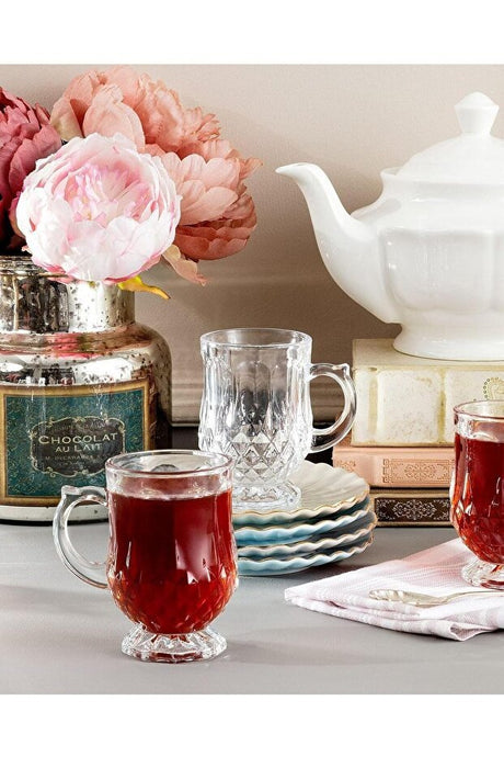 Premium Madame Coco Miquel Turkish Tea Cup Set - 4 - Piece 115ml - TryAladdin