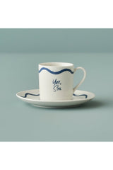 Premium Marine Porcelain Coffee Cup Set - 2 Piece - 90cc - TryAladdin