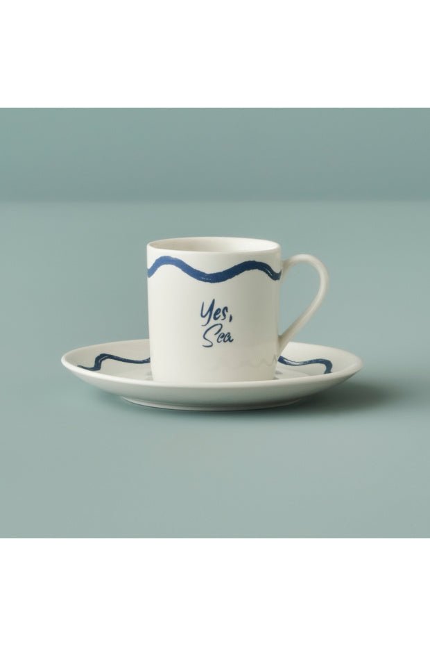 Premium Marine Porcelain Coffee Cup Set - 2 Piece - 90cc - TryAladdin