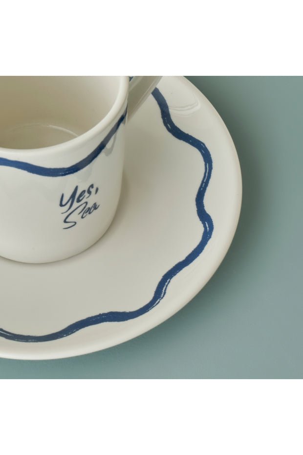 Premium Marine Porcelain Coffee Cup Set - 2 Piece - 90cc - TryAladdin