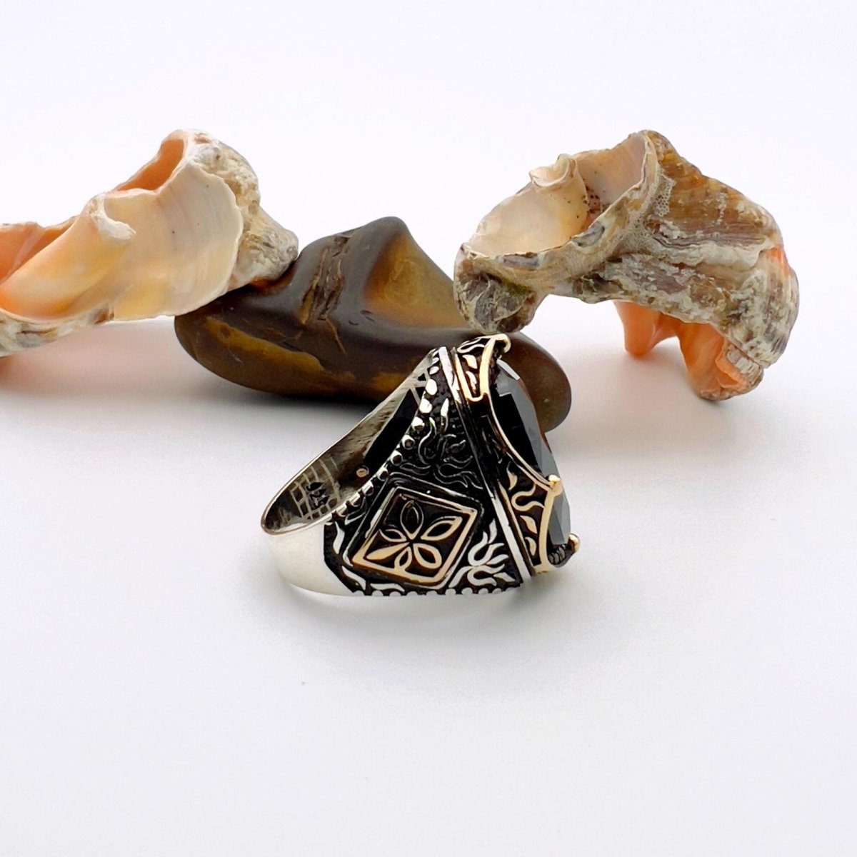 Premium Men's Blue Sapphire 925 Sterling Silver Ring | Turkish - Inspired Handcrafted Jewelry Gift - TryAladdin