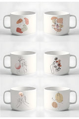 Premium Minimalist Linear Design Turkish Coffee & Espresso Cup Set - 6 x 180ml - TryAladdin