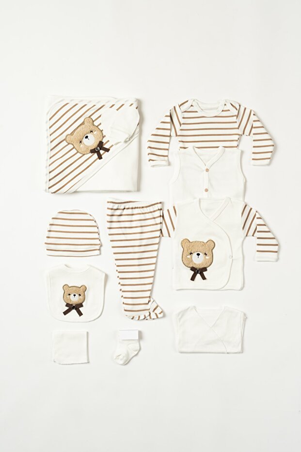 Premium Neu Kids 10 - Piece Newborn Boy Hospital Exit Set - Suzene Embroidered 100% Cotton - TryAladdin