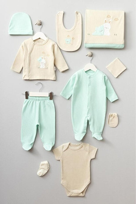 Premium Newborn 10 - Piece 100% Cotton Layette Set - Hospital Essentials - TryAladdin