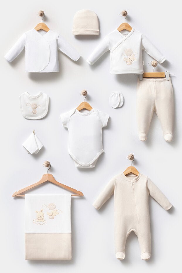 Premium Newborn 10 - Piece Boxed Layette Set - Balloon Bunny Pattern - TryAladdin