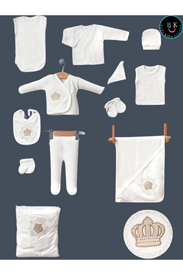Premium Newborn 10 - Piece Embroidered Embellished Layette Set - TryAladdin