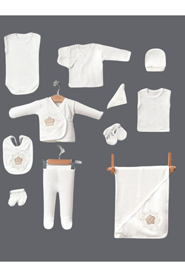 Premium Newborn 10 - Piece Embroidered Embellished Layette Set - TryAladdin
