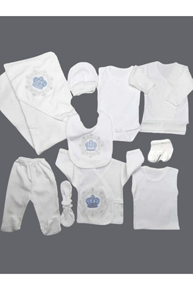 Premium Newborn 10 - Piece Embroidered Layette Set - Hospital Exit Collection - TryAladdin