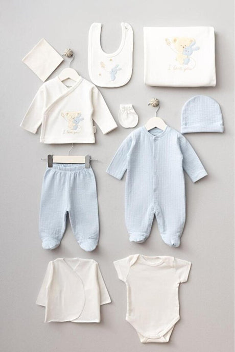 Premium Newborn 10 - Piece Hospital Exit Baby Set - Teddy Bear Design - TryAladdin