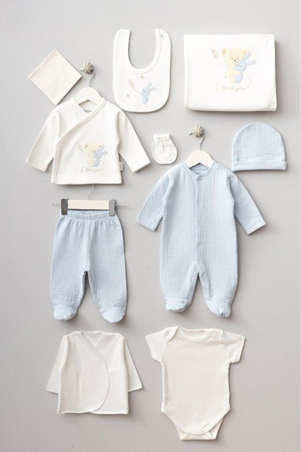 Premium Newborn 10 - Piece Hospital Exit Baby Set - Teddy Bear Design - TryAladdin