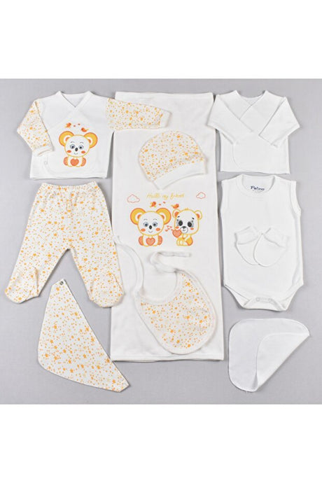 Premium Newborn 10 - Piece Koala Embroidered Layette Set - Yellow - TryAladdin