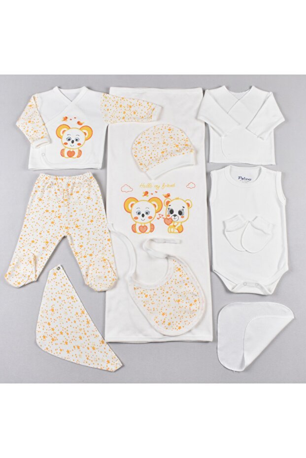 Premium Newborn 10 - Piece Koala Embroidered Layette Set - Yellow - TryAladdin