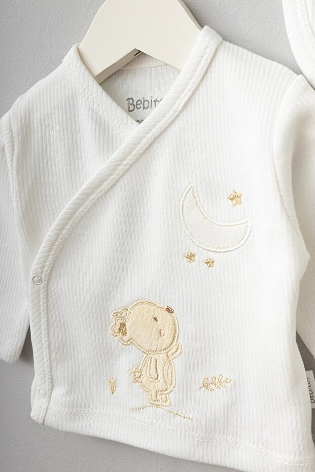Premium Newborn 10 - Piece Layette Gift Set - Moon & Rabbit Pattern - TryAladdin