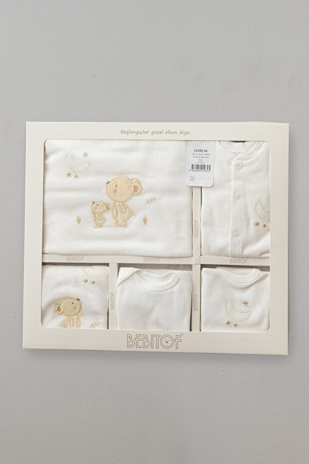 Premium Newborn 10 - Piece Layette Gift Set - Moon & Rabbit Pattern - TryAladdin
