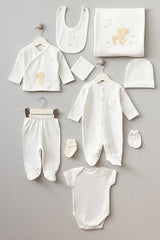 Premium Newborn 10 - Piece Layette Gift Set - Moon & Rabbit Pattern - TryAladdin
