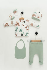 Premium Newborn 100% Cotton Bear Print 5 - Piece Layette Set - TryAladdin