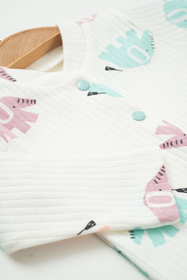 Premium Newborn 100% Cotton Elephant Print 5 - Piece Welcome Set - TryAladdin