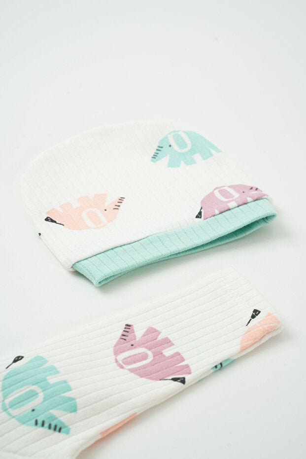 Premium Newborn 100% Cotton Elephant Print 5 - Piece Welcome Set - TryAladdin