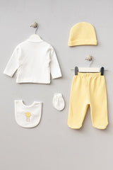 Premium Newborn 5 - Piece Hospital Exit Bodysuit Set - Balloon Rabbit Design - TryAladdin