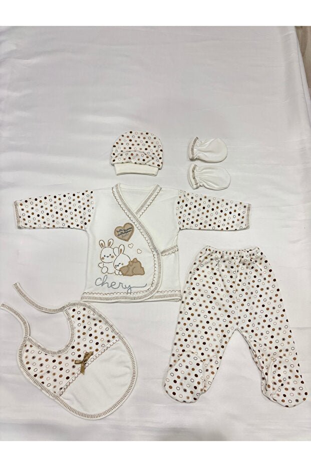Premium Newborn 5 - Piece Rabbit Layette Set - 0.8kg - TryAladdin