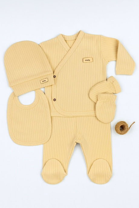 Premium Newborn 5 - Piece Ribbed Layette Set - 500g - TryAladdin