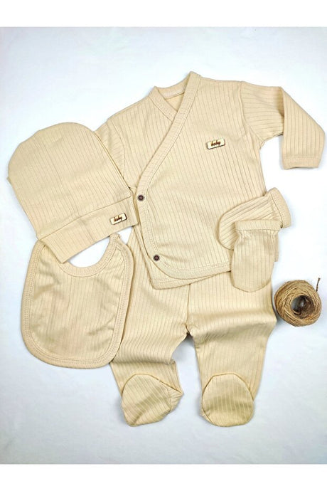 Premium Newborn 5 - Piece Ribbed Layette Set - 500g - TryAladdin