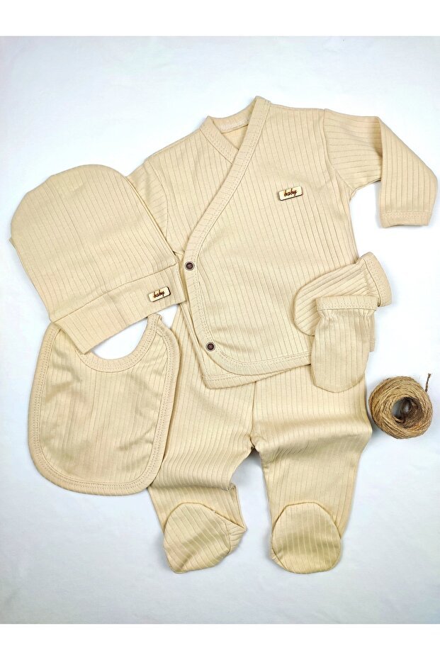 Premium Newborn 5 - Piece Ribbed Layette Set - 500g - TryAladdin