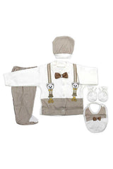Premium Newborn Baby 5 - Piece Hospital Exit Set - Beige Bear Motif - TryAladdin