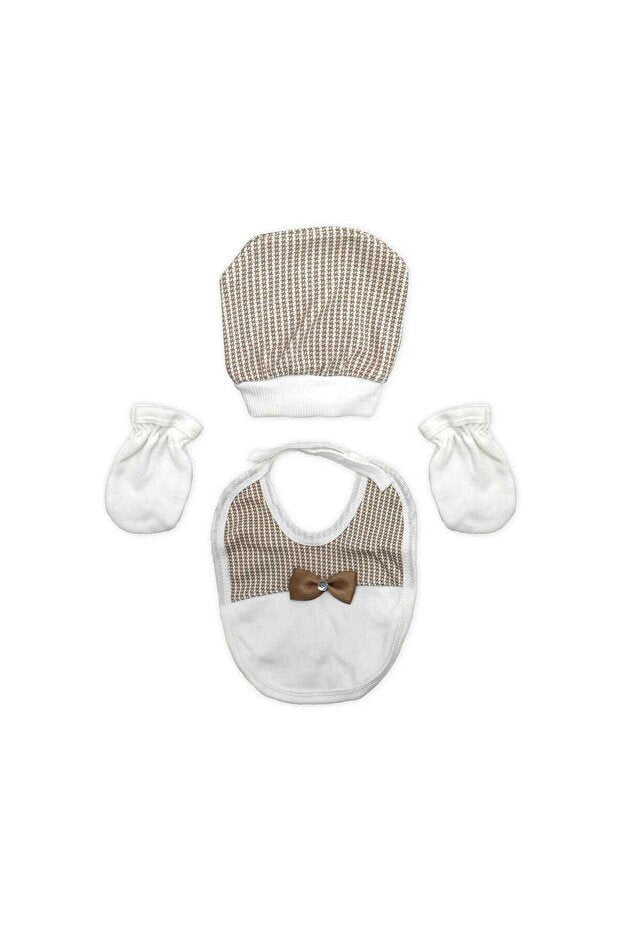 Premium Newborn Baby 5 - Piece Hospital Exit Set - Beige Bear Motif - TryAladdin