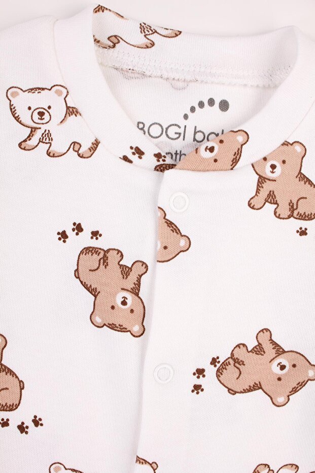 Premium Newborn Baby Bear Pattern Bodysuit & Hat Set - TryAladdin