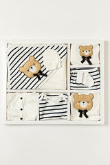 Premium Newborn Baby Boy 10 - Piece Cotton Bear Embroidered Layette Set - 10 Count - TryAladdin