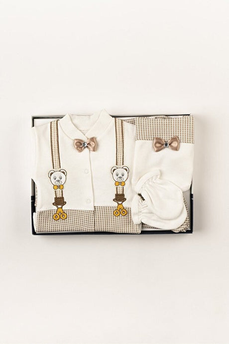 Premium Newborn Baby Clothes Gift Set - Bear & Bowtie 5 - Piece Hospital Exit Set - TryAladdin