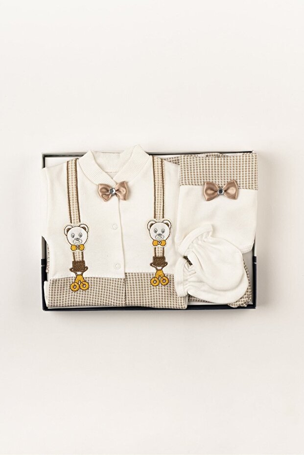 Premium Newborn Baby Clothes Gift Set - Bear & Bowtie 5 - Piece Hospital Exit Set - TryAladdin