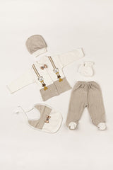 Premium Newborn Baby Clothes Gift Set - Bear & Bowtie 5 - Piece Hospital Exit Set - TryAladdin
