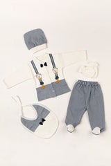 Premium Newborn Baby Clothing Set - Navy Blue 5 - Piece Bowtie Bodysuit Outfit - TryAladdin
