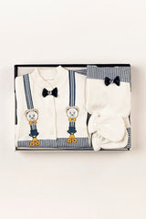 Premium Newborn Baby Clothing Set - Navy Blue 5 - Piece Bowtie Bodysuit Outfit - TryAladdin