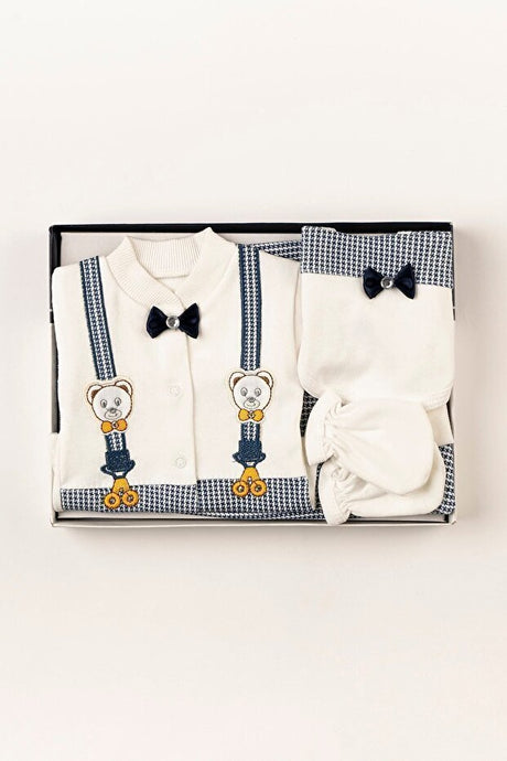 Premium Newborn Baby Clothing Set - Navy Blue 5 - Piece Bowtie Bodysuit Outfit - TryAladdin