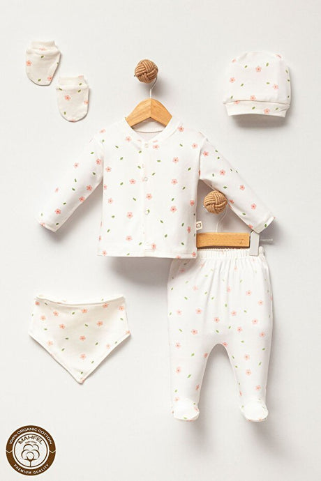 Premium Newborn Baby Girl Hospital Exit Set - Pink Floral - 5 Piece - TryAladdin