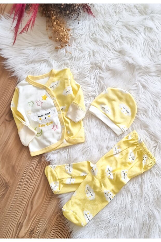 Premium Newborn Baby Hat & 3 - Piece Outfit Set - 0 - 3 Months Wholesale - TryAladdin