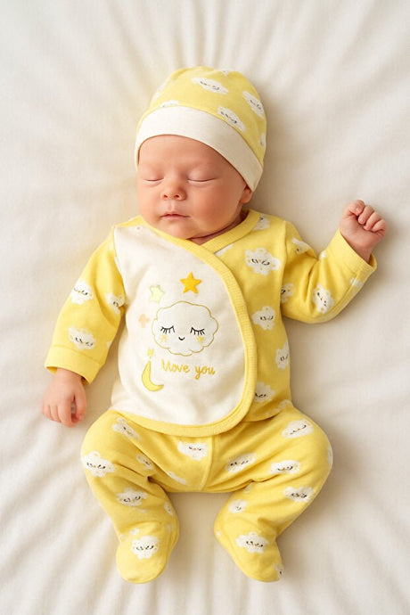 Premium Newborn Baby Hat & 3 - Piece Outfit Set - 0 - 3 Months Wholesale - TryAladdin