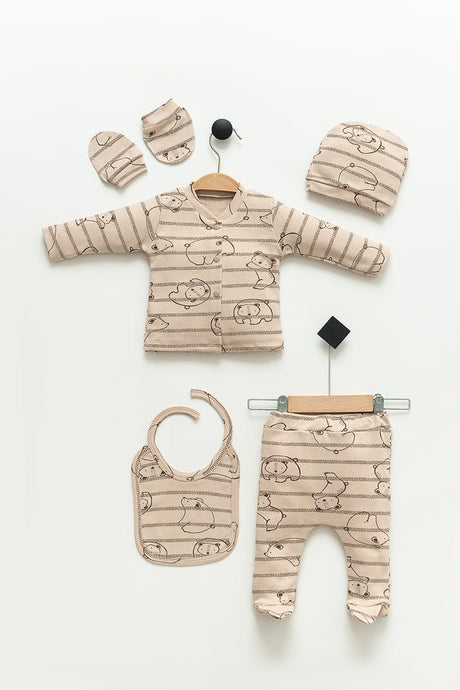 Premium Newborn Baby Hospital Exit Set - 100% Cotton, 5 - Piece - TryAladdin