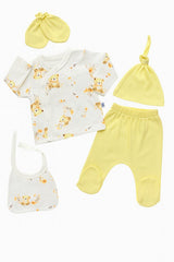 Premium Newborn Baby Hospital Exit Set - 5 - Piece Light Yellow Bear - TryAladdin